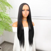 Siyah Düz Uzun Tül Peruk thumbnail 4