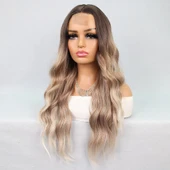 Kumral Platin Ombre Balköpüğü Röfleli Tül Peruk thumbnail 7