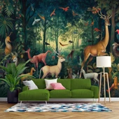 Orman Geyik Kuş Duvar Kağıdı Baskı thumbnail 1