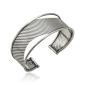 925 Ayar Gümüş Eskitme Desenli Bilezik thumbnail 1