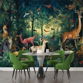 Orman Geyik Kuş Duvar Kağıdı Baskı thumbnail 5