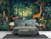 Orman Geyik Kuş Duvar Kağıdı Baskı thumbnail 2