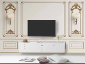 3D Beyaz Sütun Altın Motif Panel Duvar Kağıdı Baskı - 3