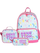 United Colors Of Benetton Çift Ana Bölmeli Desenli Kız Çocuk 3'lü Okul Çantası Seti - 1