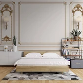 3D Beyaz Sütun Altın Motif Panel Duvar Kağıdı Baskı - 2