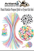Pastel Renkli Pon Pon 10 20 30 mm 170 li 1 Paket Peluş Ponpon Tüylü Ponpon Okul Öncesi Kreş El İşi Hobi Elişi - 5