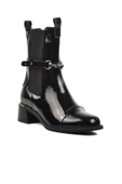 Venüs Siyah Rugan Hakiki Deri Kadın Topuklu Bot - 3
