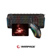 Rampage KB-R63 STAGE Makrolu Klavye SMX-R63 RGB Mouse + Mousepad 3lü OYUNCU SETİ - 1