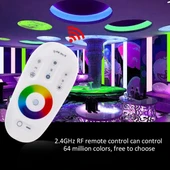 Dokunmatik uzaktan kumanda LED RGB kontrol cihazı DC 12-24V 6A 3 kanallı karartma dinamik modu 2.4G RF - 3