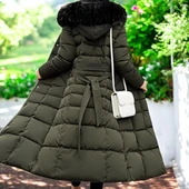 Kışlık Tam Boy Kürklü Şişme Kadın Mont thumbnail 2