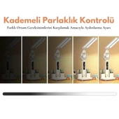 Monozone Çok Fonksiyonlu Fanlı Masa Lambası Saat+Tarih+Derece+Kalemlik+Telefon Stand Şarjlı Lamba - 4