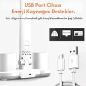 Monozone Çok Fonksiyonlu Fanlı Masa Lambası Saat+Tarih+Derece+Kalemlik+Telefon Stand Şarjlı Lamba - 7