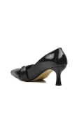 Aspor Siyah Rugan Kadın Topuklu Stiletto Ayakkabı - 4