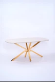 Çapraz Kum Beji High Gloss Yemek Masası 90*160 cm - 4