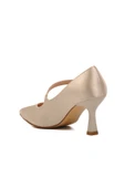 Aspor Bej Saten Kadın Topuklu Stiletto Ayakkabı - 4