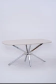 Çapraz Kum Beji High Gloss Yemek Masası 90*160 cm - 7