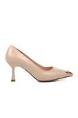 Aspor Bej Kadın Topuklu Stiletto Ayakkabı - 1