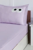 Upstyle Pes Lastikli Çarşaf Seti Tek Kişilik Funny DüzBoya Lila-Lila thumbnail 2