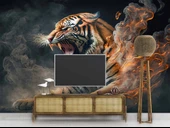 Alevli Kaplan Duvar Kağıdı Baskı thumbnail 3