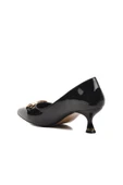 Aspor Siyah Rugan Kadın Topuklu Stiletto Ayakkabı - 4