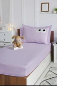 Upstyle Pes Lastikli Çarşaf Seti Tek Kişilik Funny DüzBoya Lila-Lila thumbnail 1