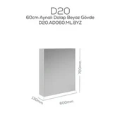 Creavit D20 Aynalı Dolap Beyaz  - 1
