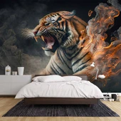 Alevli Kaplan Duvar Kağıdı Baskı thumbnail 2
