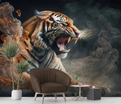 Alevli Kaplan Duvar Kağıdı Baskı thumbnail 6