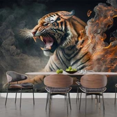 Alevli Kaplan Duvar Kağıdı Baskı thumbnail 5