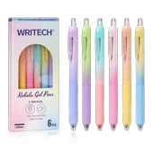 WRITECH W-0163 SOFT GRIP NEBULA SARI/MAVİ GÖVDE MAVİ JEL KALEM - 12'Lİ KUTU - 1
