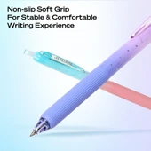 WRITECH W-0163 SOFT GRIP NEBULA PEMBE/SARI GÖVDE MAVİ JEL KALEM - 12'Lİ KUTU - 2