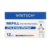 WRITECH W-709 BASMALI TAHTA KALEM REFILL KIRMIZI - 12'Lİ KUTU - 1