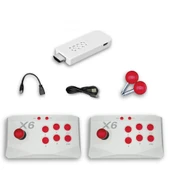 ScHitec X6 4KHD Kablosuz Çift Arcade Joystickli Retro Oyun Konsolu 21150 atari Makinası Oyunlu 64GB - 1