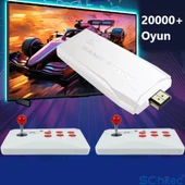 ScHitec X6 4KHD Kablosuz Çift Arcade Joystickli Retro Oyun Konsolu 21150 atari Makinası Oyunlu 64GB - 6