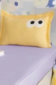 Pes Lastikli Çarşaf Seti Tek Kişilik Funny DüzBoya Lila-Sarı thumbnail 3