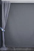 DÜZ İP PERDE 0.80 mm GRİ ÇİFT RENK 100 Cm En 280 Cm Boy  HAZIR YASSI KALIN ŞERİT İP PERDE - 5