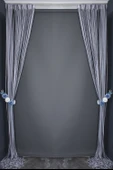 DÜZ İP PERDE 0.80 mm GRİ ÇİFT RENK 100 Cm En 280 Cm Boy  HAZIR YASSI KALIN ŞERİT İP PERDE - 6