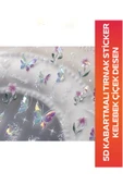 Fontenay 5D Kabartmalı Nail Art Tırnak Sticker Kelebek Çiçek Desen Z-2358 - 3