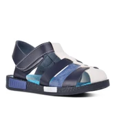 Aspor Lacivert Kot Beyaz Comfort Erkek Çocuk Düz Sandalet - 3