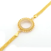 Yarım Altın Çerçeve Bileklik Çelik Altın Kaplama Güneş Model BLK-1083 thumbnail 3