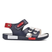 Aspor Lacivert Beyaz Kırmızı Comfort Erkek Çocuk Düz Sandalet - 1