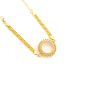 Yarım Altın Çerçeve Bileklik Çelik Altın Kaplama Güneş Model BLK-1083 thumbnail 1