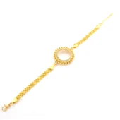 Yarım Altın Çerçeve Bileklik Çelik Altın Kaplama Güneş Model BLK-1083 thumbnail 4