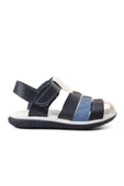 Aspor Lacivert Beyaz Kot Erkek Çocuk Düz Sandalet thumbnail 1