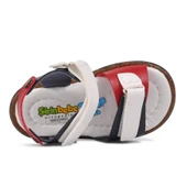 Aspor Lacivert Beyaz Kırmızı Comfort Erkek Çocuk Düz Sandalet - 4