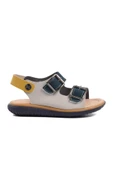 Aspor Lacivert Nubuk Sarı Krem Erkek Çocuk Düz Sandalet thumbnail 1