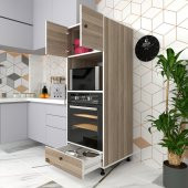 Kenzlife fırın dolabı kamile crd 162*60*56 mutfak çekmeceli ayaklı banyo kiler ofis - 1