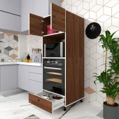 Kenzlife fırın dolabı kamile cvz 162*60*56 mutfak çekmeceli ayaklı banyo kiler ofis - 1