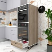 Kenzlife fırın dolabı naime crd 145*60*56 mutfak çekmeceli ayaklı banyo kiler ofis - 1