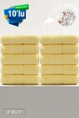 10'lu Sarı Greek El Havlusu - 50x90 Cm, 225gr, %100 Pamuk, Spa Ve Otel Havlusu, Günlük Kullanıma Uygun - 1